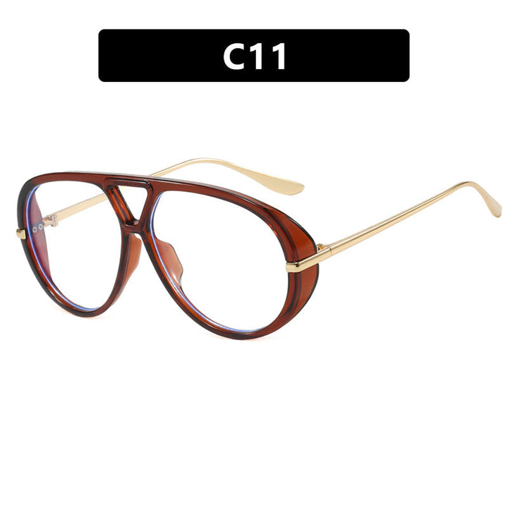 Women's oversized sunglasses with elegant plastic frame and mirrored lenses Kalsten