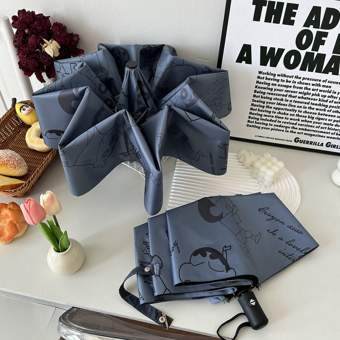 Women's Automatic Umbrella with Creative Comic Design Kalsten