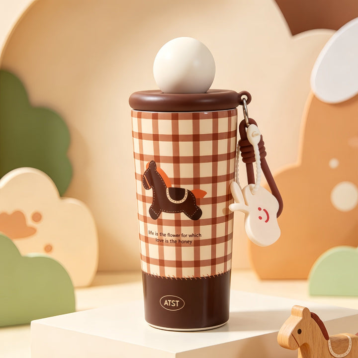 Ladies Insulated Bottle with Playful Horse Motif Kalsten