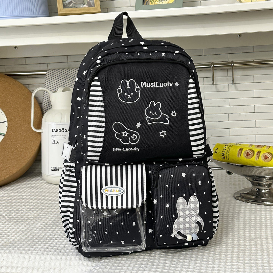 Cute Character-Themed Fabric School Backpack