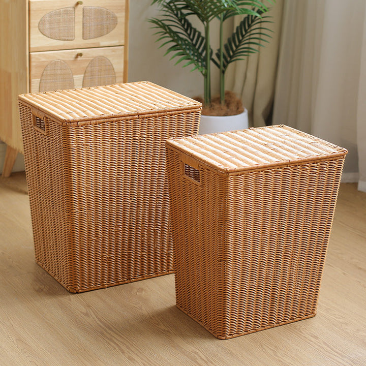 Handcrafted Rectangular Wicker Laundry Hamper Kalsten