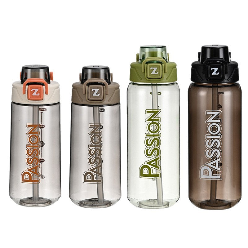 Ladies drinking bottle with integrated measuring system and flip-top closure Kalsten