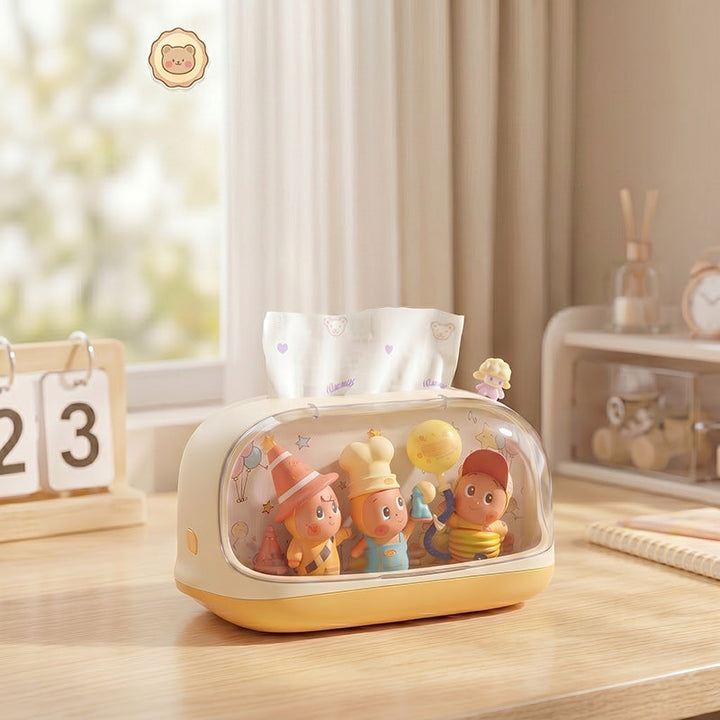 Whimsical Tissue Box Holder with Character Design Kalsten