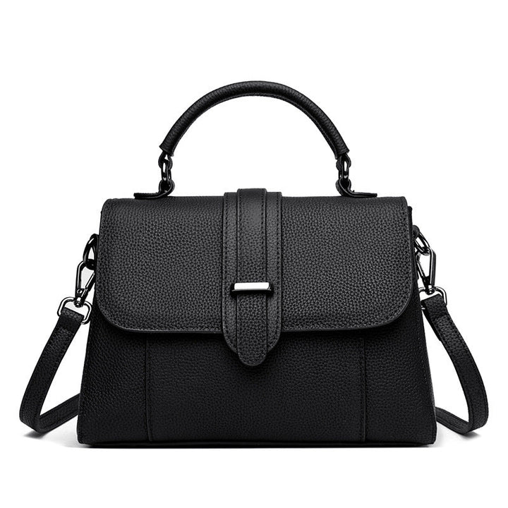 Elegant Leather Top Handle Handbag Kalsten