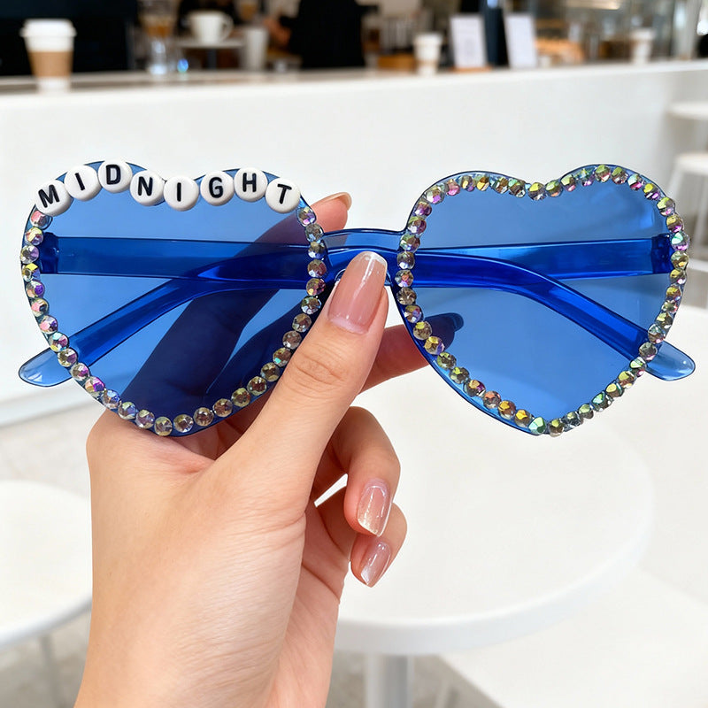 Heart-Shaped Rhinestone-Embellished Sunglasses Kalsten 1787141205