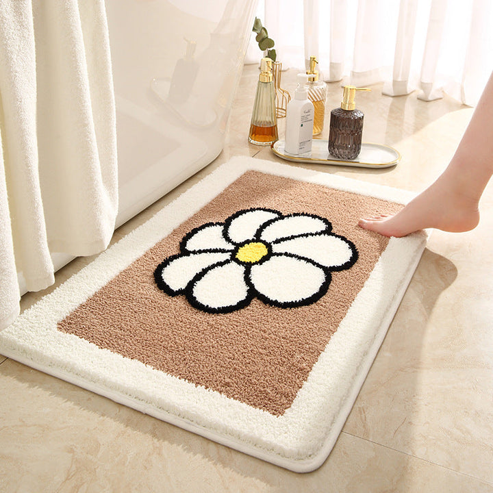 Floral Design Shower Rug
