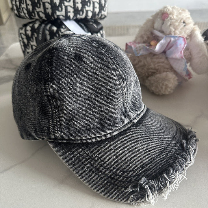 Unisex Distressed Denim Baseball Cap Kalsten