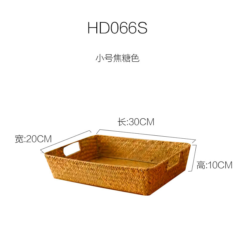 Women's rectangular storage basket made of natural materials Kalsten