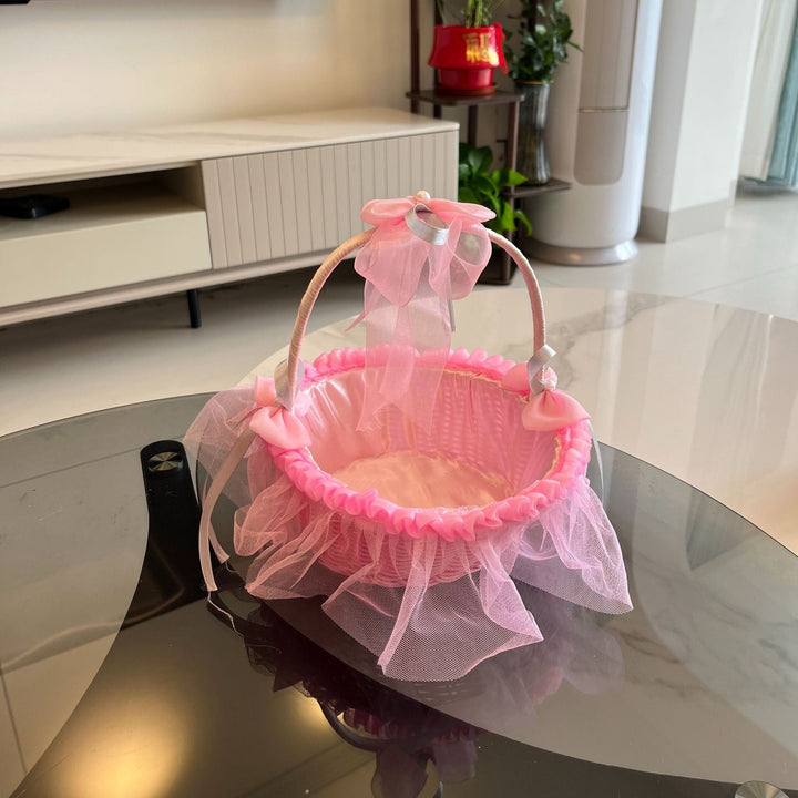 Ladies Festive Storage Basket with Tulle Decoration Kalsten