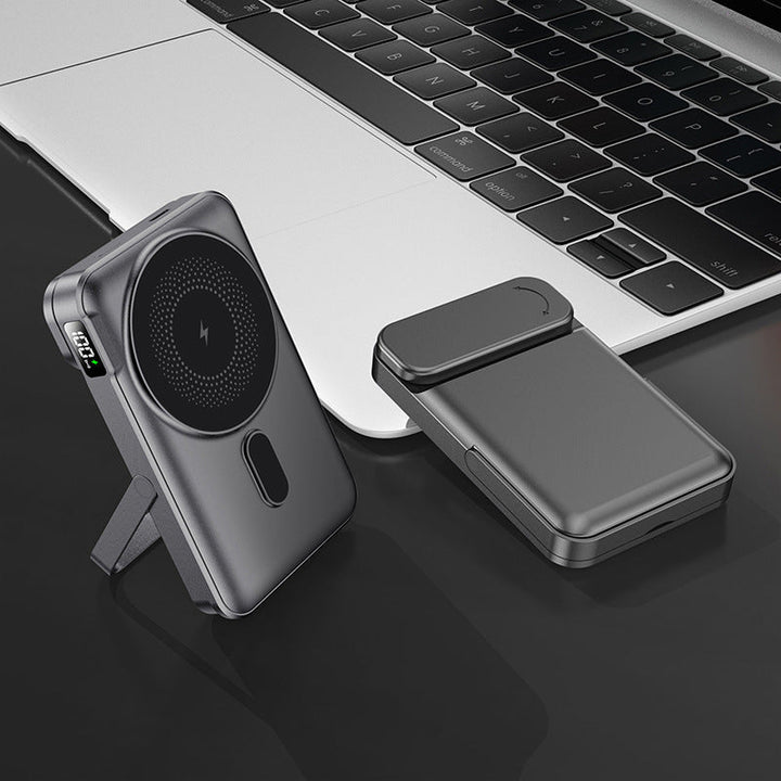 Portable power bank with integrated stand function and digital charging status display Kalsten