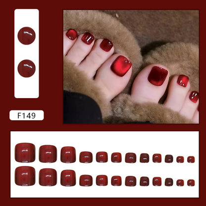 Premium Glossy Press-On Toenail Set Acalora 178815*10mm0186