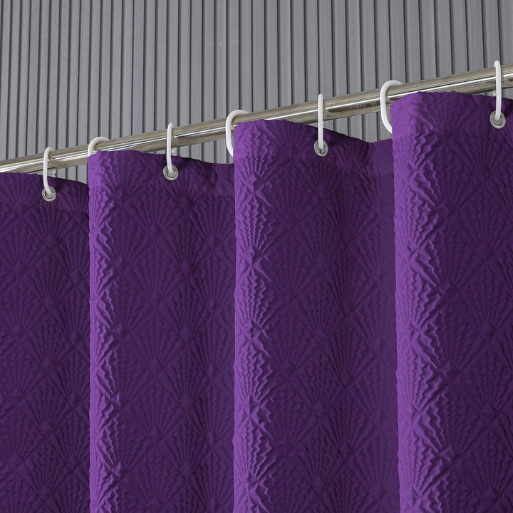 Textured Leaf Pattern Shower Curtain Kalsten