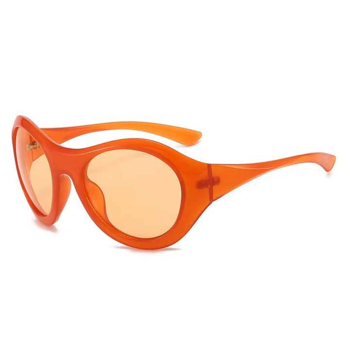 Ladies Fashion Oval Sunglasses with Transparent Frame Kalsten