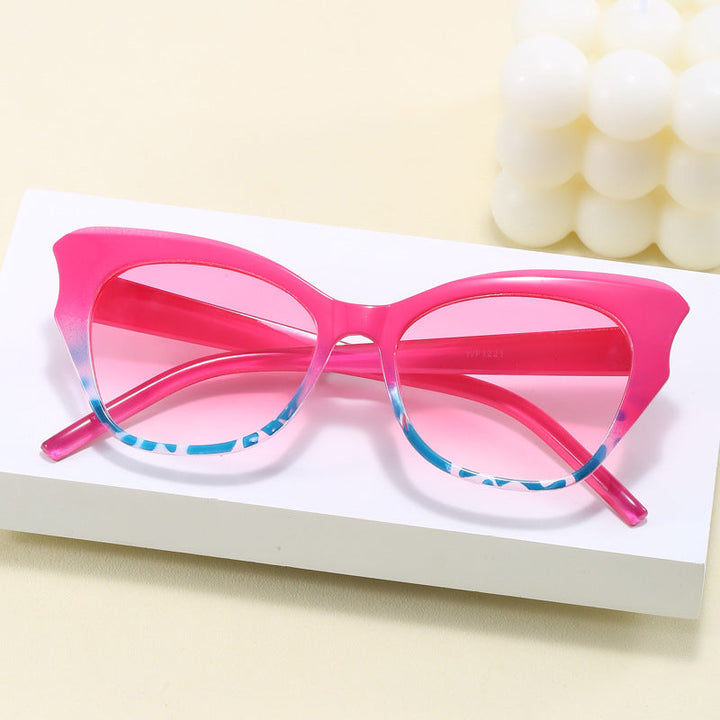 Women's Cat-Eye Sunglasses with Extravagant Mirror Design Kalsten