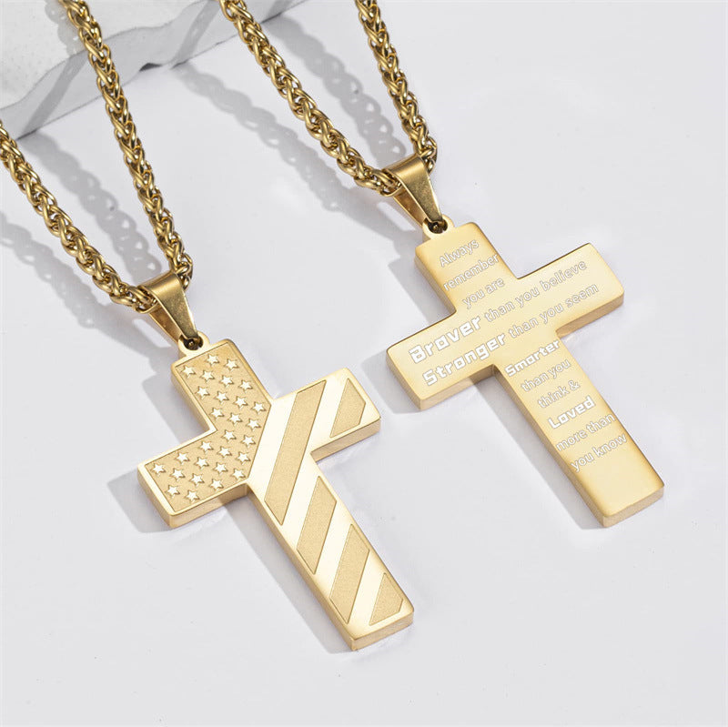 Kalsten | IronPride Cross American Flag Cross Necklace