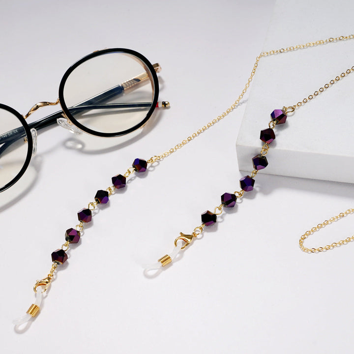 Elegant Crystal-Studded Eyewear Chain Kalsten