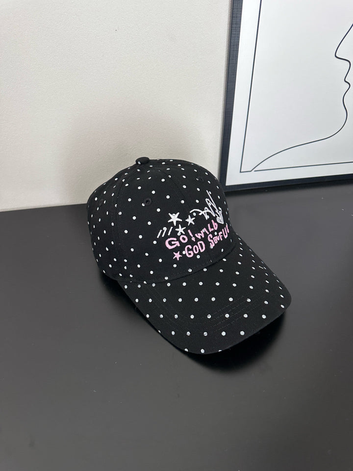 Women's Trendy Polka Dot Embroidered Baseball Cap Kalsten