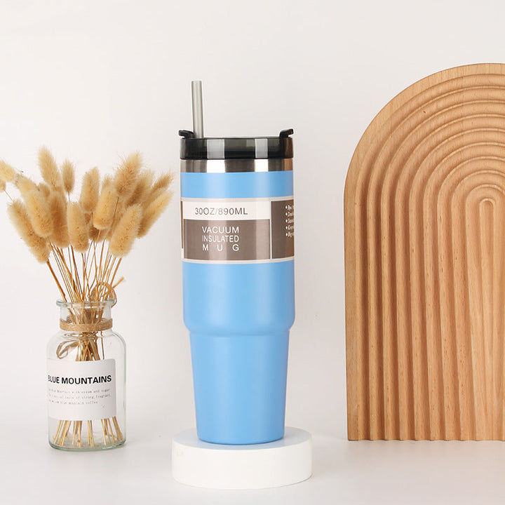 Unisex Insulated Drinking Cup with Integrated Straw Kalsten