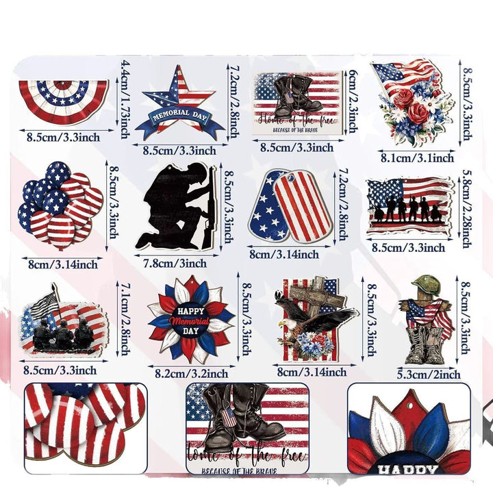 Unisex nan patriotic wooden hanging ornaments assorted Fourth of July USA cutout decorations Kalsten