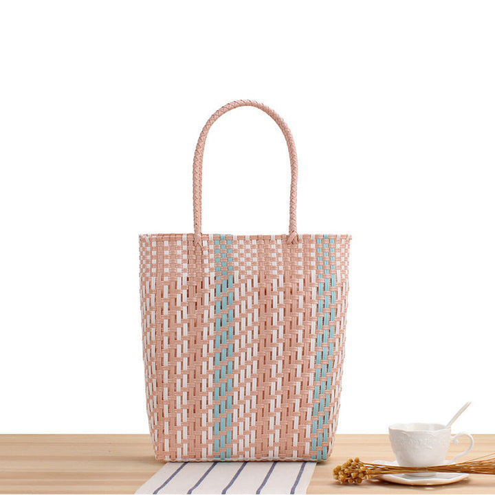 Braided Tote Bag with Geometric Design Kalsten