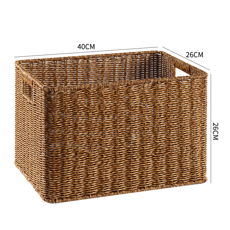 Handcrafted Rectangular Wicker Storage Bin Kalsten