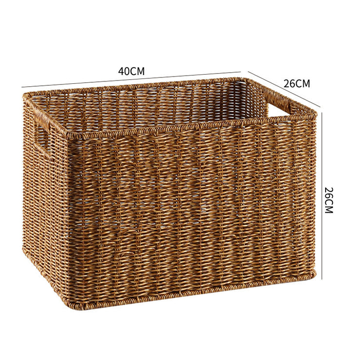 Handcrafted Rectangular Wicker Storage Bin Kalsten