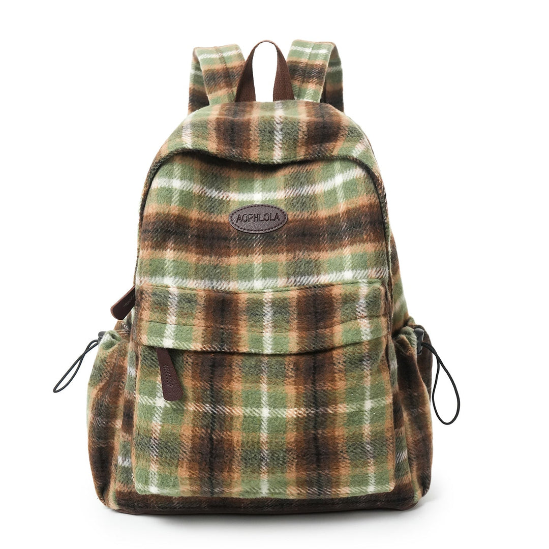 Cozy Plaid Patterned School Backpack Kalsten