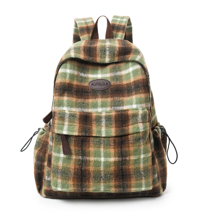 Cozy Plaid Patterned School Backpack Kalsten