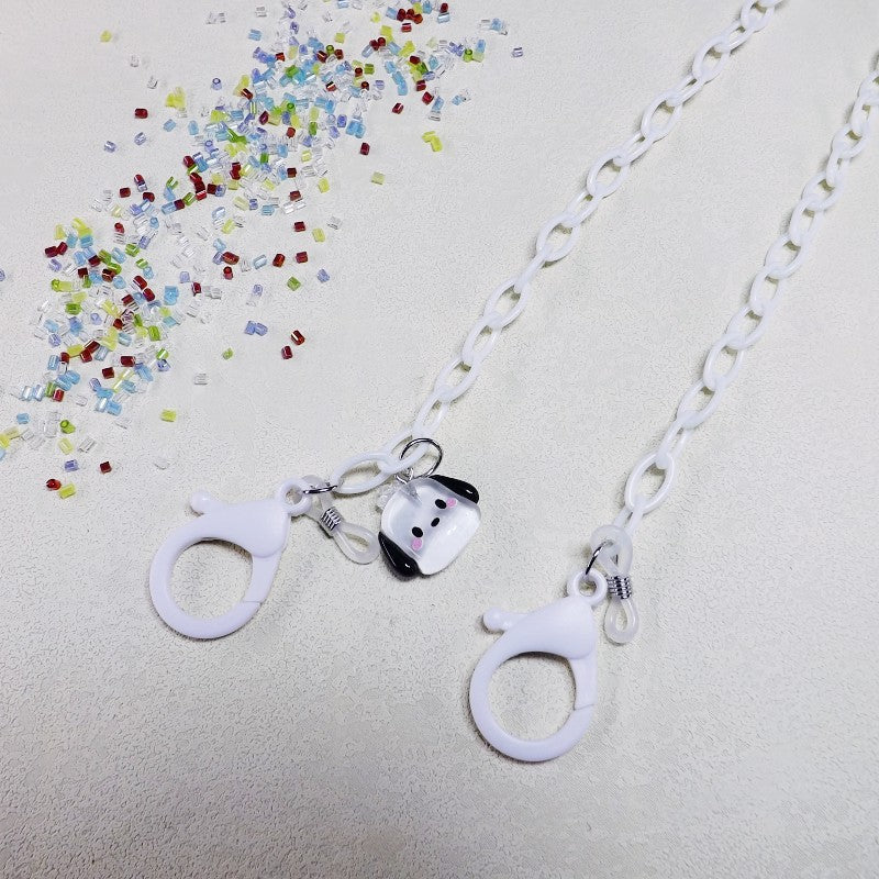 Playful glasses holder chain made of transparent material Kalsten
