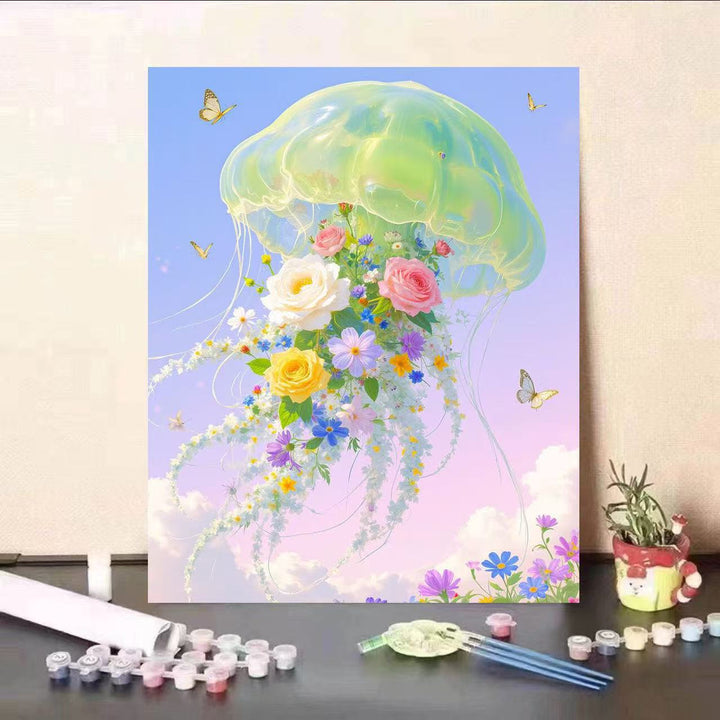Floral Jellyfish Canvas Print Kalsten