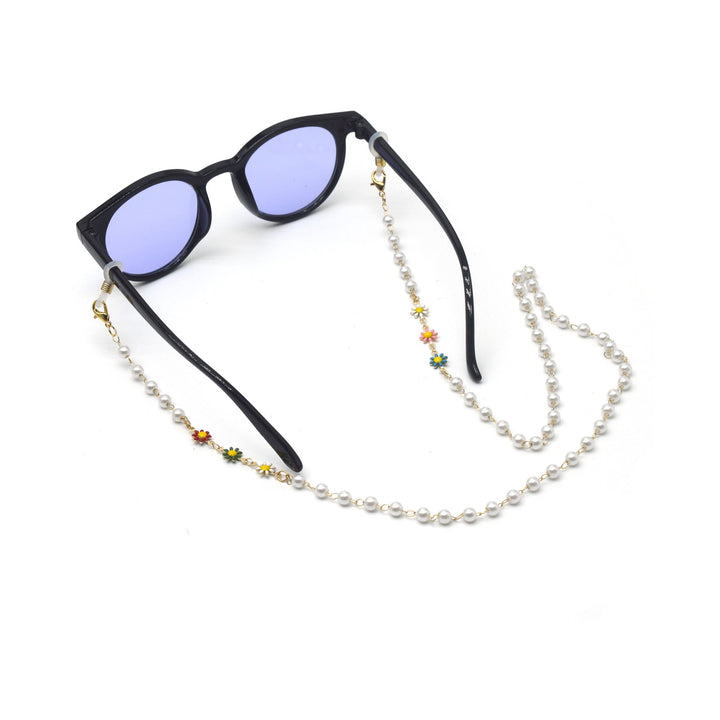 Elegant Pearl and Colorful Gemstone Eyewear Chain Kalsten