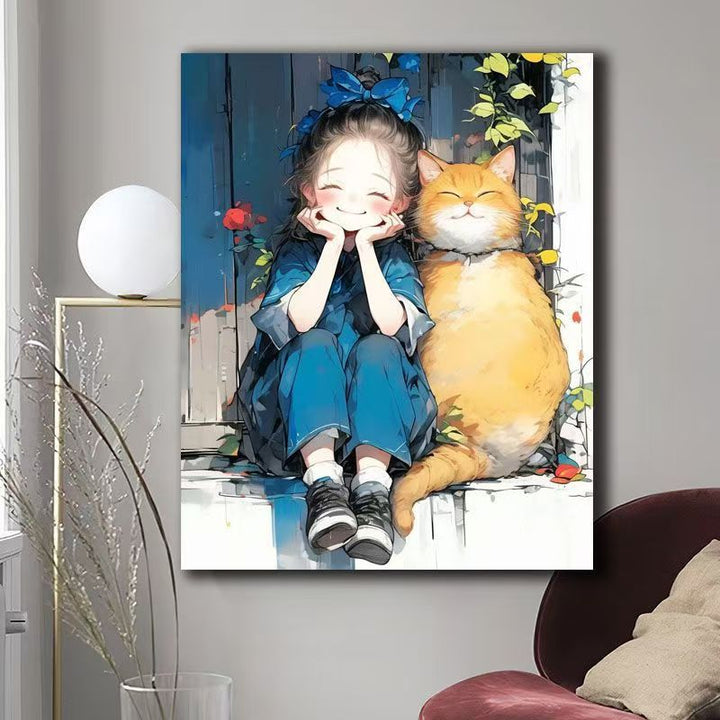 Illustrated Cat-Themed Wall Art Kalsten