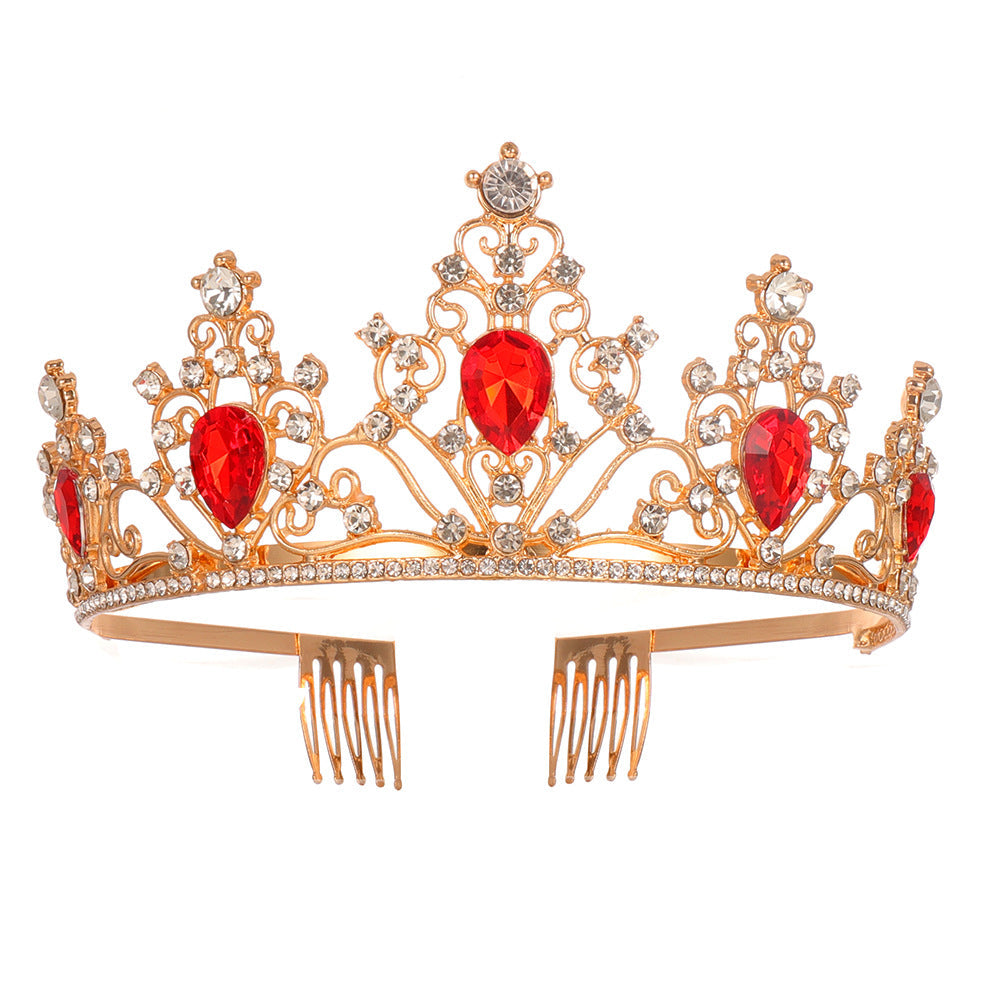 Girl crown with sparkling crystals and elegant birthday sash set Kalsten