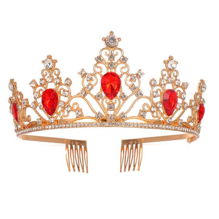 Girl crown with sparkling crystals and elegant birthday sash set Kalsten
