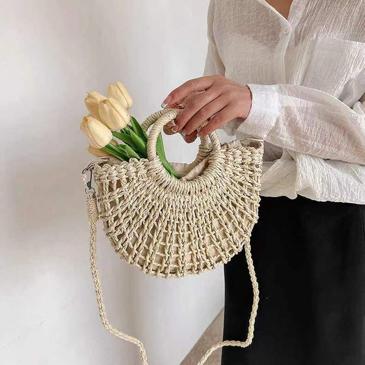 Handcrafted basket bag with playful design Kalsten