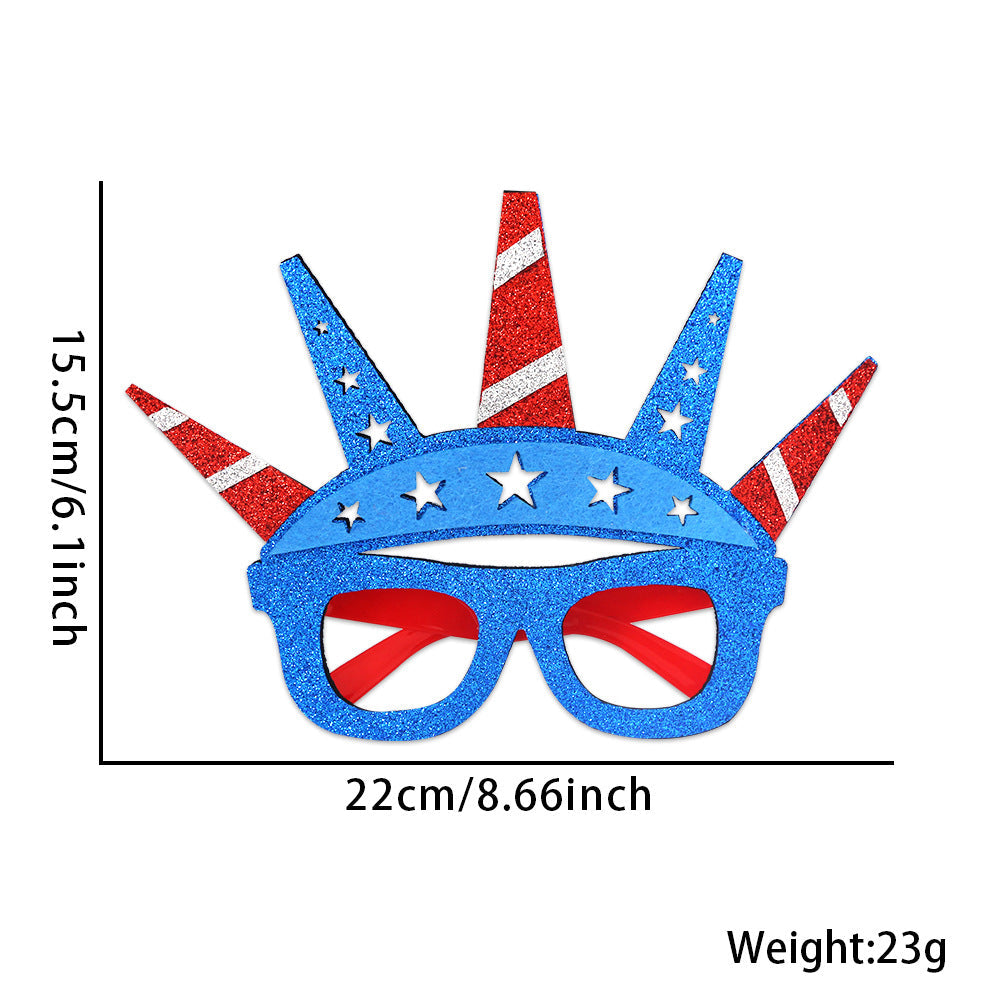 Unisex nan patriotic glitter novelty party glasses with USA letter topper Kalsten