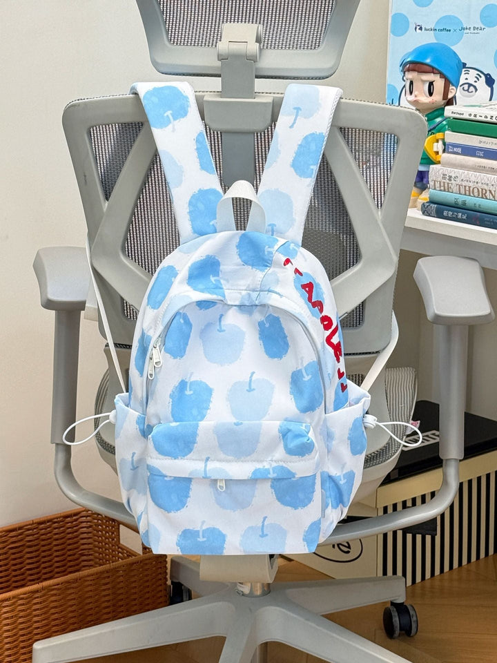 Cute Apple-Patterned School Backpack