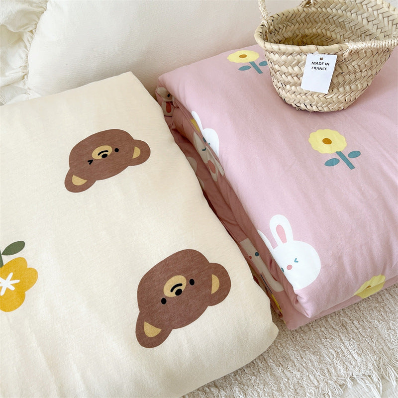 Women's Cozy Cotton Blanket with Loving Bear Pattern Kalsten