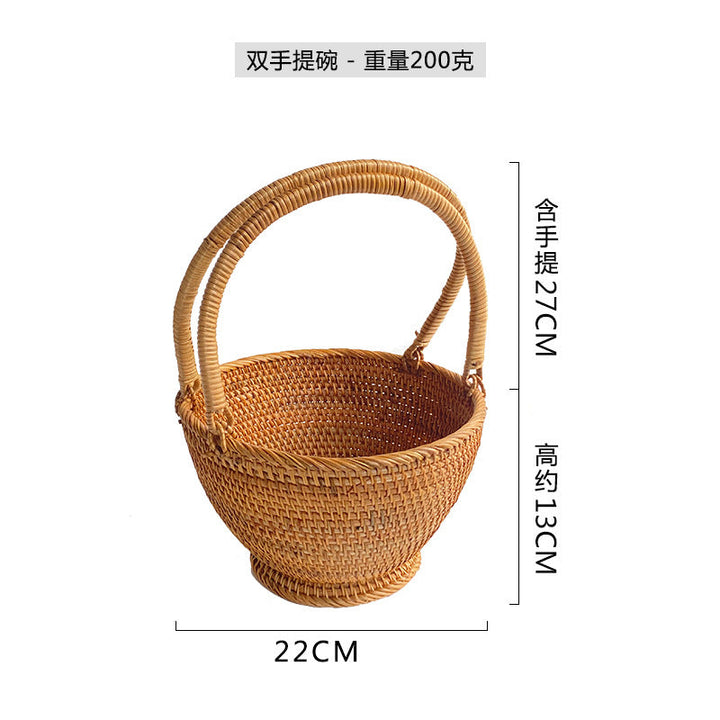 Women's Handcrafted Rattan Basket Kalsten