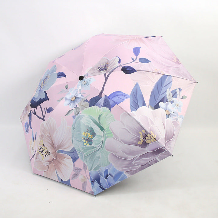 Ladies folding umbrella with artistic flower pattern Kalsten