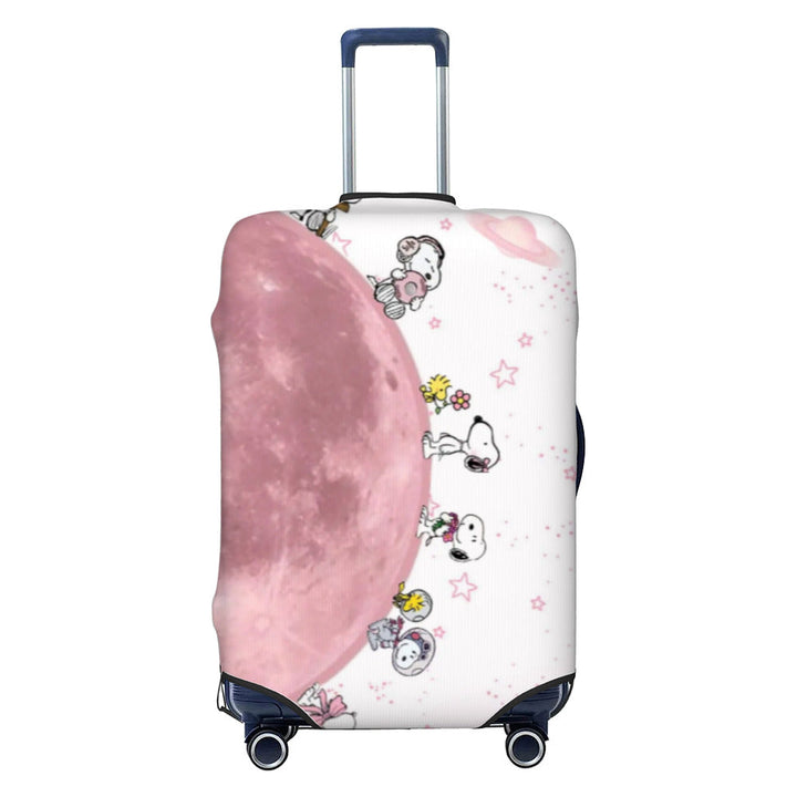 Unisex stretchable suitcase cover with impressionist landscape print and zipper for trolley with swivel wheels Kalsten
