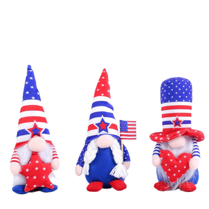 Unisex nan Patriotic Americana Decorative Gnome Plush Set with Star-Spangled Hats Kalsten