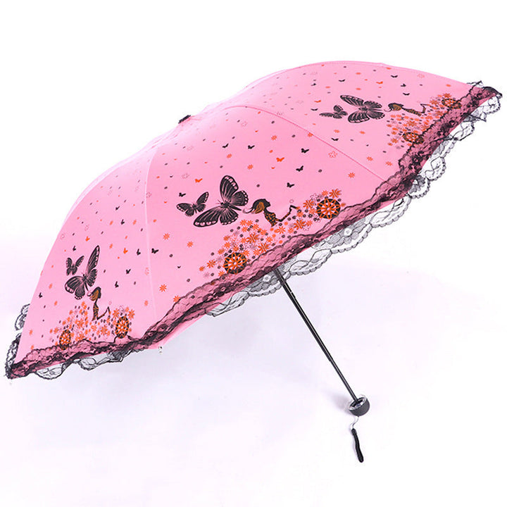 Women's sun umbrella with romantic butterfly design Kalsten