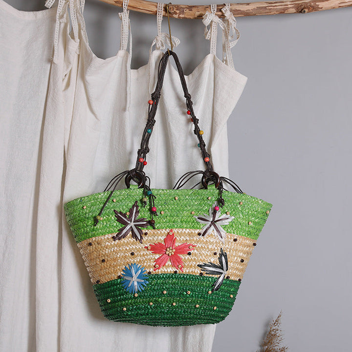 Beach bag with colorful flower pattern Kalsten
