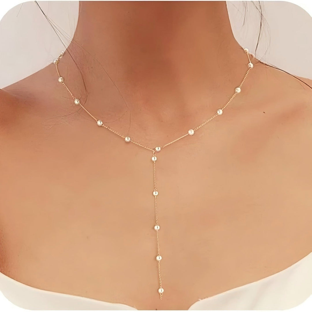 Elegant Pearl Lariat Necklace Kalsten