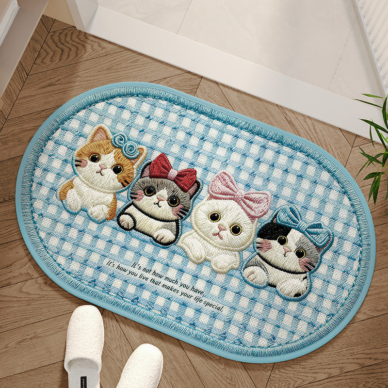 Cute Cat-Themed Decorative Bath Mat Acalora