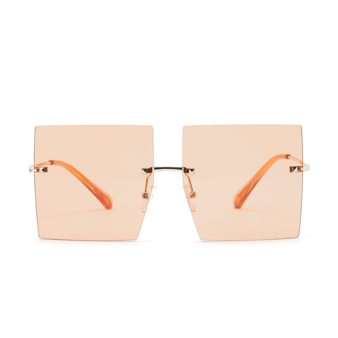 Women's fashion square sunglasses with wide lenses and delicate metal frame Kalsten