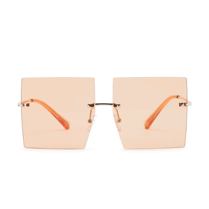 Women's fashion square sunglasses with wide lenses and delicate metal frame Kalsten