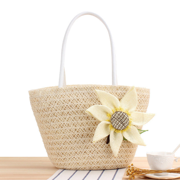 Basket bag with floral appliqué Kalsten