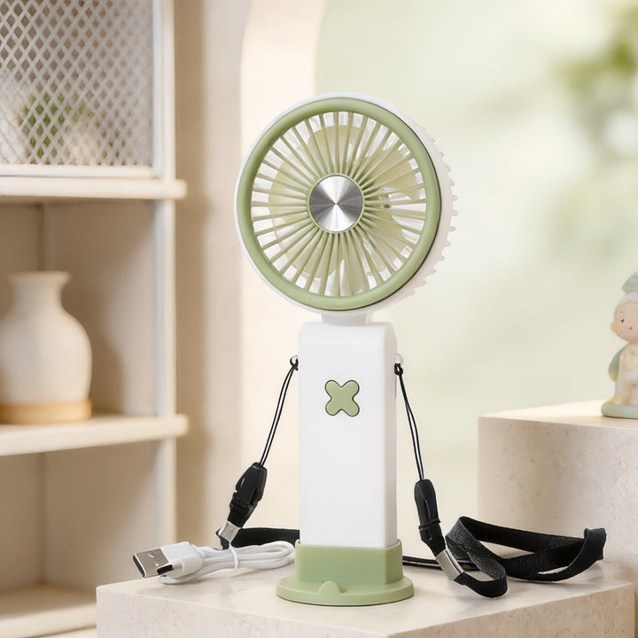 Ladies Portable Hand Fan with Flexible Design and USB Connection Kalsten
